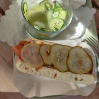 1 small hot dog for 5,8 at Karlsons in Hamburg