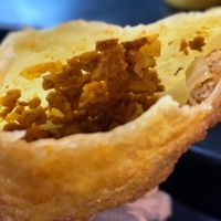 Soy meat pastel   at Girassol Veg in Florianopolis