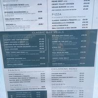 Their menu  at Gwydyr Hotel in Betws-y-coed