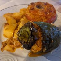 Stuffed tomatoes and peppers at The Passing in Crete