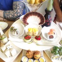 Sushi festival from another time we came here, you can see some of the more traditional (fish) ones at Emoji Sushi Bar in Rio Tinto