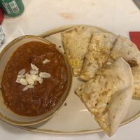 “Butter” masala with vegan naan   at Thindi in Phibsborough