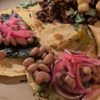 Poblano + vegan chorizo taco without dairy! at Gild in Missoula