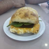Bacon egg and cheese breakfast sandwich   at Miss Chickpea's Cafétal in San Antonio