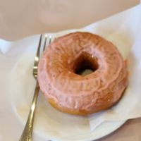 Vegan Strawberry Doughnut at Miss Chickpea's Cafétal in San Antonio