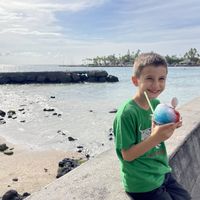Perfect spot across the street for photos and a gorgeous view  at Scandinavian Shave Ice in Kailua Kona