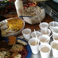 Dishing up, this day it was buffet style, other days they might serve you at Ungdomshuset Folkekøkken in Copenhagen