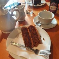 Really nice little café! Have oat and soy milk for hot drinks and had two vegan cake options. Vegan burger and chilli on the menu (which I didn't try), but the cake was superb!!! at Fellbites in Penrith