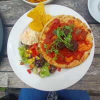 Vegan flatbread at Fellbites in Penrith