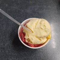 Mango & raspberry sorbet at Luciano in Waddinxveen