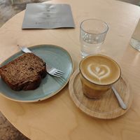 Flat white & banana bread at Kafírnictví in Kutna Hora