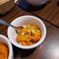 Gajar halwa doce Indiano feito de cenoura at Tempero Indiano in Sao Paulo