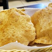 Puri, vegan by default. Nicely done. at Tempero Indiano in Sao Paulo
