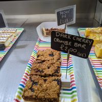Darl cherry crumble bar  at Boscastle Bakery in Boscastle