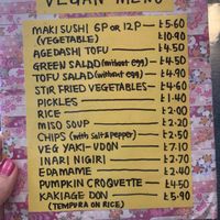 Full menu  at Nippon Inn in Bournemouth