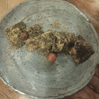 Mushroom Ravioli 🍄 with a creamy Sage Sauce 🌿 and Cherry Tomatoes 🍅 at Esfigueral in Ibiza