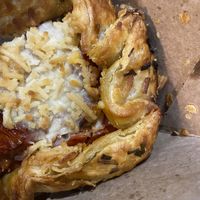 Savory Crostata. Baby tomatoes, Follow Your Heart Cheez, chives. Flaky crust!  at Cartel Coffee Lab - Downtown Phoenix in Phoenix