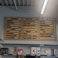 Menu board at Cartel Coffee Lab - Downtown Phoenix in Phoenix
