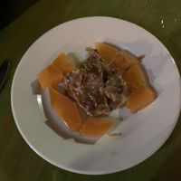 Vegan pralines and pickled cantaloupe  at Green Goddess in New Orleans