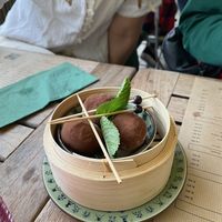 Vegan chocolate ice cream Mochi at Lucy Chang in Antwerpen