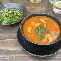 Seaweed salad and tamarindo soup  at GAO Vegan in Leipzig