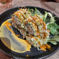 Appetizer (some kind of fried sushi rolls) really tasty   at GAO Vegan in Leipzig