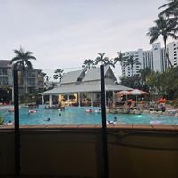 Pool area- view from the table at Moku Bar + Grill in Cairns
