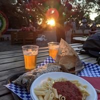 Pasta, panini and burger at Lago Verde in San Vincenzo