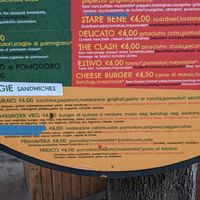 Menu panini at Lago Verde in San Vincenzo