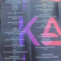 Menu at Kai in Borgholm