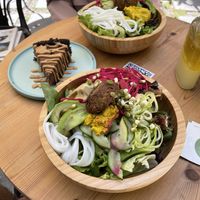 mixed bowl and chocolate tart. absolutely amazing    at Noon Good Food in Urla
