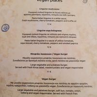 Vegan options on menu at Birra Birra in Mykonos