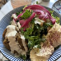 Falafel salad (made vegan)   at Cafe Alula in Brooklyn