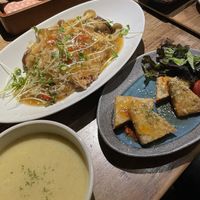 Ankake Risotto, soy milk soup & tempeh   at Magokoro in Kamakura