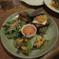 Veggie burger set at Magokoro in Kamakura
