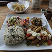 Kurumafu & tempeh 1380 + 300 LARGE size up at Magokoro in Kamakura