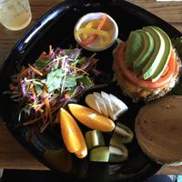 Vegan Hemp pancake burger (full plate) at Magokoro in Kamakura