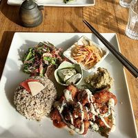 Vegan tempeh plate  at Magokoro in Kamakura