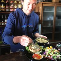 Owner Kazz speaks French and English  at Magokoro in Kamakura