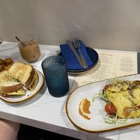 The just egg sausage scramble sandwich and the avo toast with just egg  at Good Morning in Las Vegas