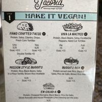 Vegan Options at Tacoria in Paramus