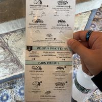 Vegan friendly side of menu at Tacoria in Paramus