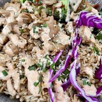 Chick’n hibachi plate at Hippie Hibachi in Atlanta