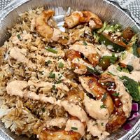 Shr’mp hibachi plate at Hippie Hibachi in Atlanta