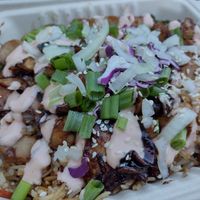 Mushroom and vegan chicken fried rice at Hippie Hibachi in Atlanta