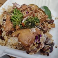 Mushroom and vegan chicken fried rice at Hippie Hibachi in Atlanta