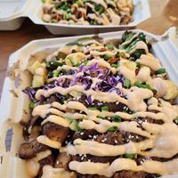 Hippie plate with just egg, tofu, & impossible meat at Hippie Hibachi in Atlanta