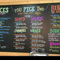Menu board at Juicy's Wellness Cafe in Cookeville