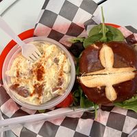 With a side of potato salad …   at Juicy's Wellness Cafe in Cookeville
