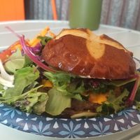 New Cheesy Mushroom Burger at Juicy's Wellness Cafe in Cookeville